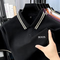 100% pure cotton high-quality T-shirt summer new men's short sleeve business casual polo shirt exquisite brand embroidered top
