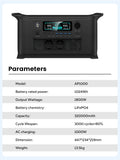 CTOLITY AP1000 1800W Portable Power Station 1024Wh Lifepo4 Battery Power Bank 320000Mah Solar Generator Emergency Power Supply