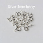 925 Sterling Silver Spring Ring Clasp with Open Jump Ring, 5-8mm Spring Ring Clasps with Open Ring For Jewelry Making Findings