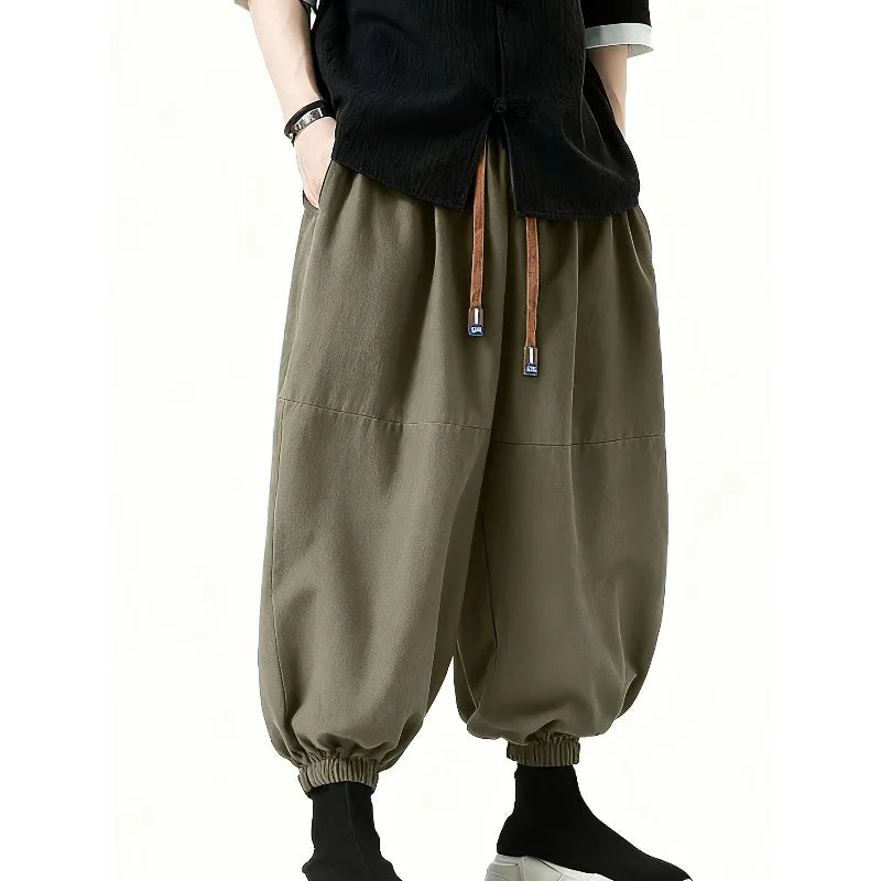 FGKKS Brand New Men Pants Fashion Korean Style Harem Loose Style Cotton Pants Male Outdoor Spring Man Solid Trousers