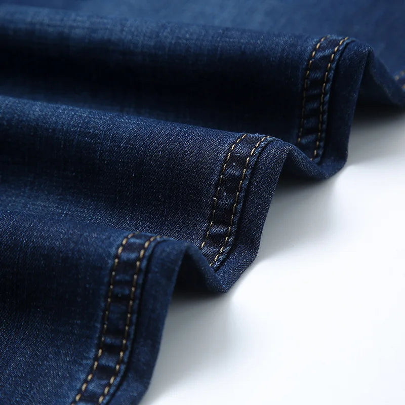 JEEP SPIRIT spring summer men's straight jeans casual loose mid-waist trousers all-match fashion business elastic denim pants