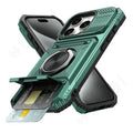 Military Quality Case for iPhone 11 13 14 15 16 Pro Max Magnetic Rotated Ring Kickstand Heavy Duty Drop Protection Wallet Cover