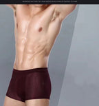 4PcsLot Men's Ice Silk Pantie Underpant Shorts Breathable Underwear Men's Panties Antibacterial Ultrathin Shorts Plus Size L-5XL