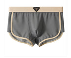 3PCS/Pack Fashion Ice Silk Knitted Plaid Boxers Breathable Comfort Mesh Crotch Underpants Super Soft High Elastic Men's Panties