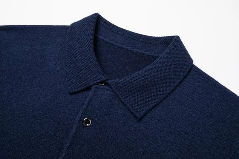 Men's 100% Mink Cashmere Large Size Sweaters Autumn Winter Solid POLO-neck Casual Knit Pullovers Long Sleeve Warm Jumper to