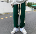 Trousers Hip-hop Wide Leg Sweatpants For Men Summer Stylish Training Cotton Loose Elastic Y2k Casual Baggy Male Sweat Pants L