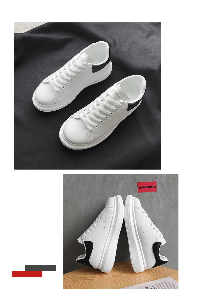 Men's breathable lightweight white shoes spring summer soft-sole comfort walking casual shoes fashion student sports baord shoes