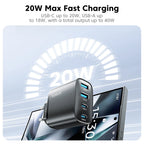 Toocki 40W GaN Fast Charger QC4.0 PD3.0 AFC SCP 4 Port USB Type C Charger for iPhone 16 15 14 Samsung S25 S24 Xiaomi Huawei OPPO