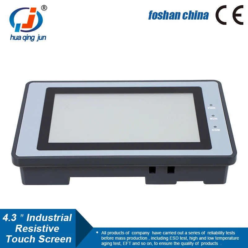 Huaqingjun 4.3 Inch LCD Touch Screen Ethernet RS485 232 Communication DC19-30V LAN RJ45 HMI for PLC