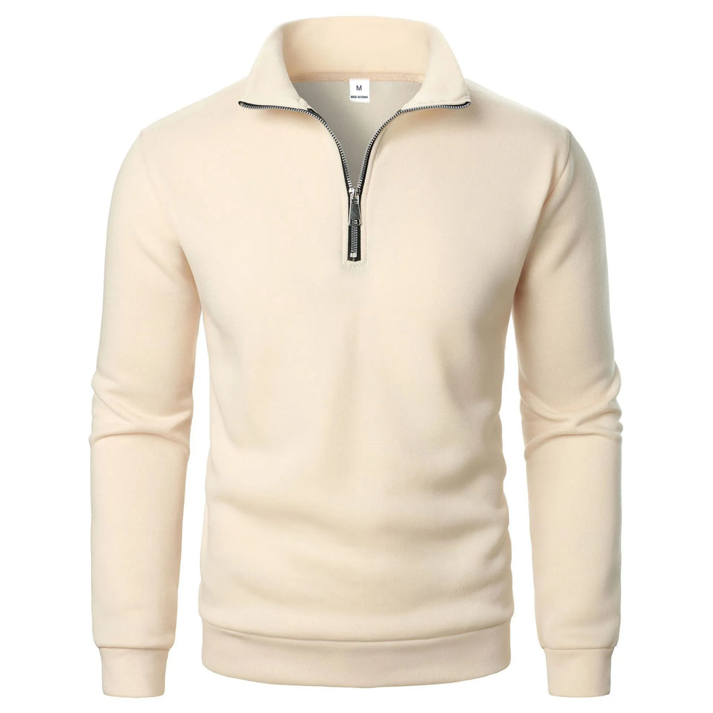 2026 Autumn Men's Zipper Pullover Turtlenecks Warm Sweaters Solid Color Long Sleeved Fashion Male Casual Daily Sweatshirt Top