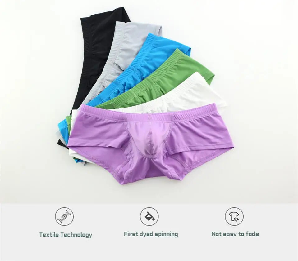 Men's Boxers Low-rise Ice Silk Underpants Men Small Boxer Shorts Sexy Underwear Men Panties Boxer Briefs