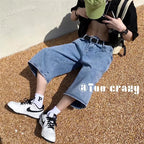 jeans Pants men Summer Short Jeans Big-pockets Breeches Hip Hop Streetwear Baggy Denim Shorts Casual Wide-leg Capris Pants