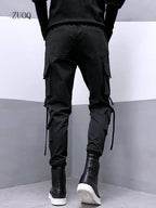 New 2025 Black Cargo Pants Men Summer Hip Hop Streetwear Harajuku Pockets Harem Trousers Joggers Pant Man and Women