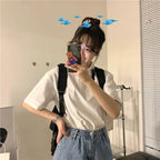Summer solid color college style sports polo shirt new female student class uniform shirt collar short sleeved T-shirt