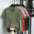 100% pure cotton summer new men's short sleeved polo shirt design high-end brand penguin embroidery business comfortable T-shirt