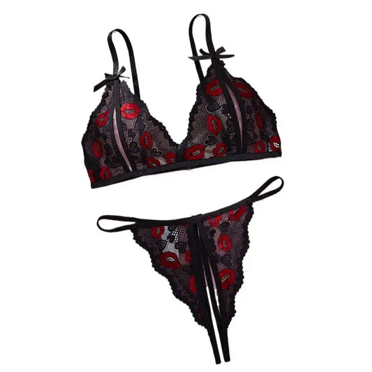 Open Bust Bra And Thong Set 2 Piece Women Lingerie Set Lace Underwear Bralette Bras Matching Seamless Panty Set Intimates