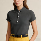 Polo women women's t-shirts and polos old money style Classic Embroidered casual slim fit POLO collar short sleeved shirt