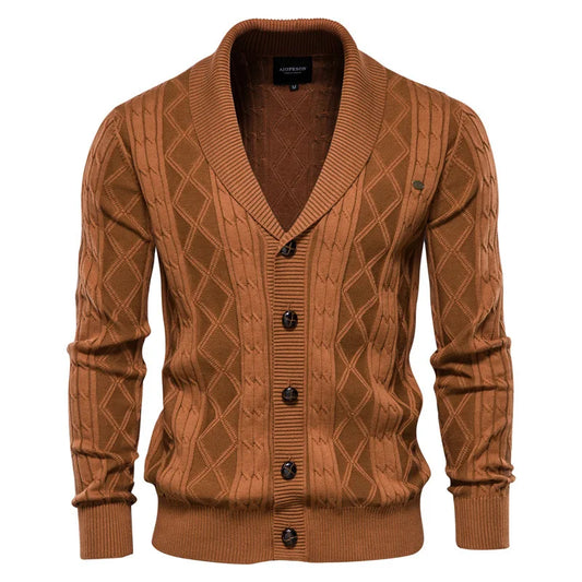 Men Cardigan Casual V-Neck Long Sleeve Sweater Men Coat