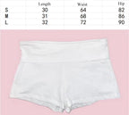 Women Y2K White High Waist Biker Shorts Front Letter Print Back Gothic Cross Stretch Skinny Summer Street Workout Mini Bottoms