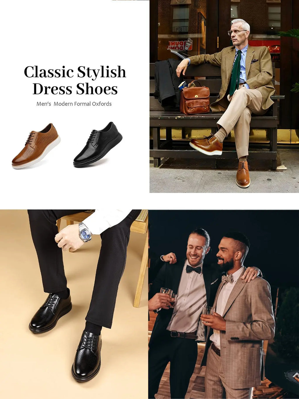 Men's Business Casual Leather Shoes Breathable Hollow Design Spring Summer Formal Shoes Comfortable Spring Summer Leather Footwe