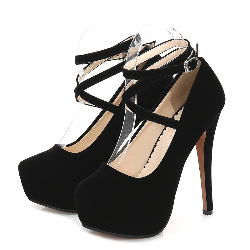 Summer New European American Fashion Cross Ankle Strap High Heels For Women Night Club Party Dress Shoes Comfortable Elegant