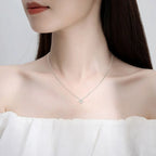 KNOBSPIN D VVS1 Moissanite Pandent Necklace s925 Sterling Silver Plated 18k White Gold GRA Certified Dainty Necklaces for Women
