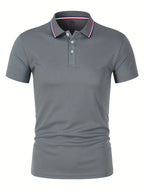 2025 Hot Sale Men's Summer Casual Breathable Comfortable Polo Shirt Men's Solid Color High Quality Short Sleeve T-Shirt