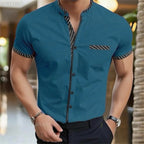 Men's shirt new 3D printed shirt Men's business office wear Men's short sleeve fashion casual breathable fabric XS-6XL