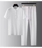 Men's sets (Shirt + trousers) 2026 summer new style fashion men shirt short sleeve shirt High quality shirts male Two Piece