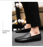 In 2025, the new men's casual soybean shoes are fashionable and versatile, and men's work shoes is black and brown  size 39-46.