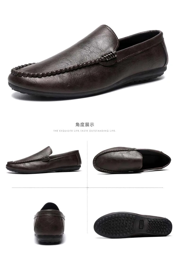 In 2025, the new men's casual soybean shoes are fashionable and versatile, and men's work shoes is black and brown  size 39-46.