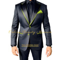 Luxury Men Suits 2 Pieces Black Floral Texture with Gold Accent Wedding Tuxedo Party Suits Formal Fashion Suits