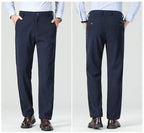 Mens Business Casual Pants Corduroy Suit Pants Autunn Formal Dress Pants Brown Navy Khaki 29-42
