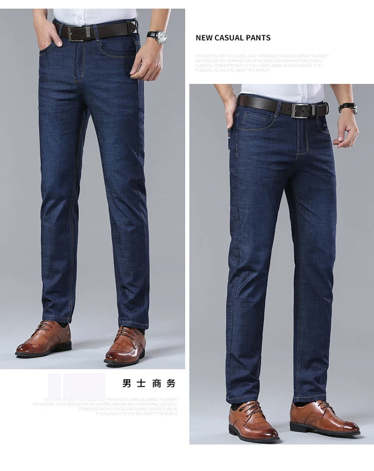 2026  New In Summer Thin Jeans Men's Loose Lightweight High Quality Straight Trendy Versatile Long Pants