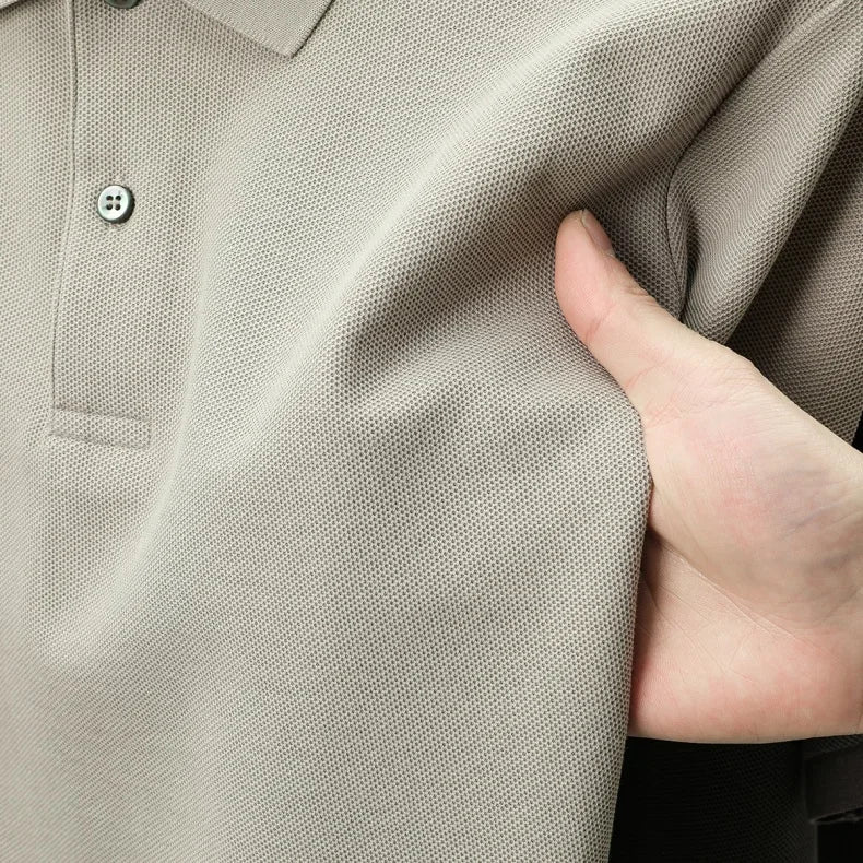 100% pure cotton summer new men's short sleeved polo shirt design high-end brand penguin embroidery business comfortable T-shirt