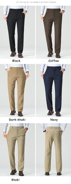 Mens Business Casual Pants Corduroy Suit Pants Autunn Formal Dress Pants Brown Navy Khaki 29-42