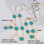 Classic Luxury Stainless Steel Bracelet Ladies Adjustable Five Flower Bracelets for Women New Fashion Party Jewelry Gifts Clover