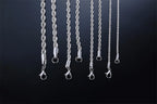 Casual Punk Rope Long Chain Necklace for Men Women,Silver Gold Color Stainless Steel Twisted Chain Collars,Hiphop Jewelry Gift