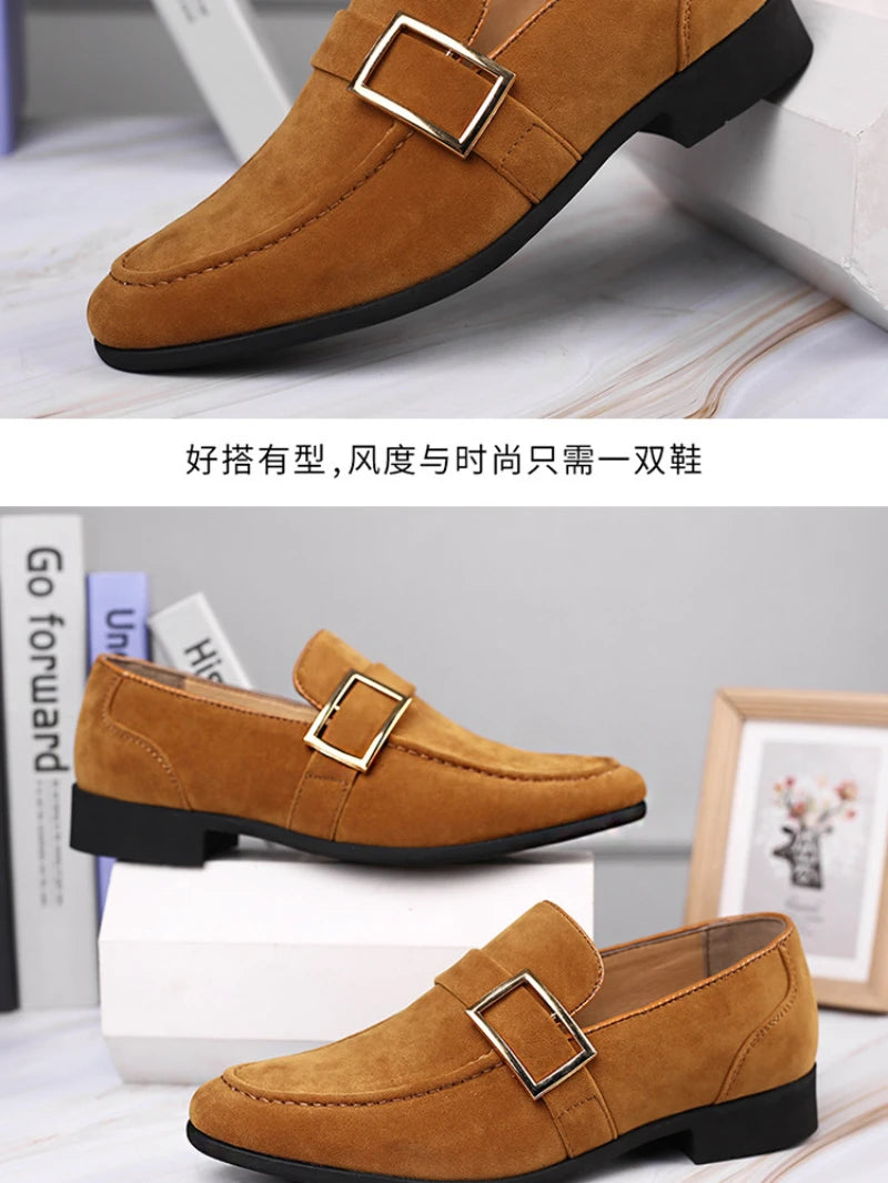 Mens Fashion Black Leather Shoes Autumn British Style Formal Business Footwear Low Top Commute Style Dress Shoes For Suits