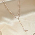 2025 New Korean Imitation Pearl Double Layered Choker Big Ball Bead Pendant Tassel Necklace for Women Sexy Fashion Jewelry Gifts