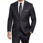 Men's 2 Piece Suit Set Solid Color Elegant Wedding Formal Business Dress Blazer Vest Pants Classic Tuxedo for Party Groomsmen