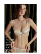French Satin Brief Sets Sexy Lace Lingerie Bra for Women  Ultra-thin Bra Set for Women Sexy Lingerie Set Womens Lingerie Set
