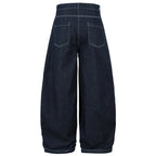 【Mirrordust】Pleated Baggy Jeans Men Loose Wide Leg Jeans Trousers Streetwear Harajuku Hip Hop Jeans Denim Pants