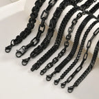 Casual Black Chain Bracelet for Men,Stainless Steel Byzantine Braided Link Wristband,Birthday Gift for Father Husband Son