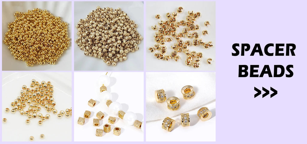 18K Gold Plated Brass With Zircon Round Twist Beads For Bracelets,Separator Bead,Spacer Beads For DIY Jewelry Making Accessories