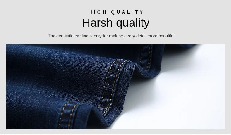 JEEP SPIRIT spring summer men's straight jeans casual loose mid-waist trousers all-match fashion business elastic denim pants