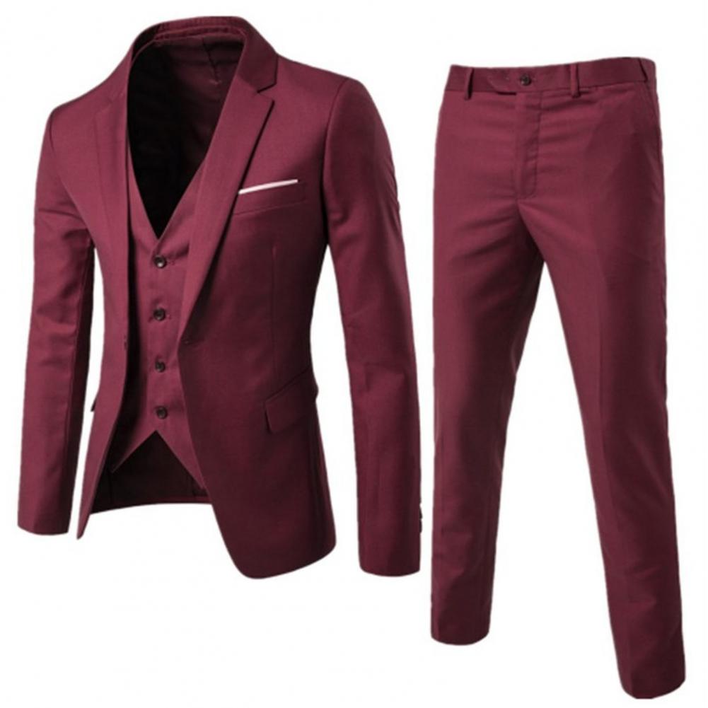 Men Blazers 3Pieces Sets Wedding Formal Elegant Business Luxury Full Vest Pants Coats Classic Jackets Suit Coat Blazers Trousers