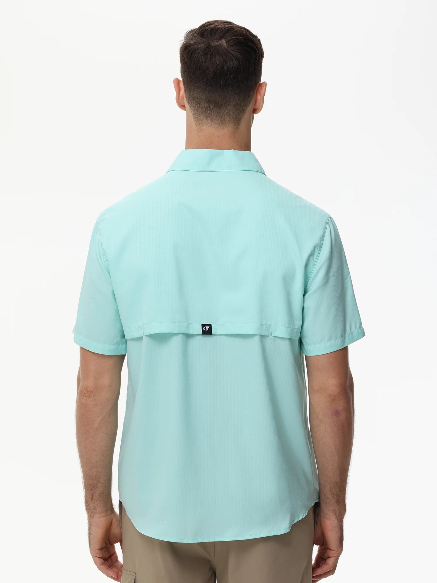 Summer Men's UPF 50+ Fishing Shirts, Lightweight Breathable Short Sleeve Cargo Shirt, Button Down Tactical Shirts Workout