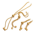 3pcs/lot 304 Stainless Steel Adjustable Slider Chains with Ball Ends for DIY Bracelet Pendants Jewelry Making Extender Chain