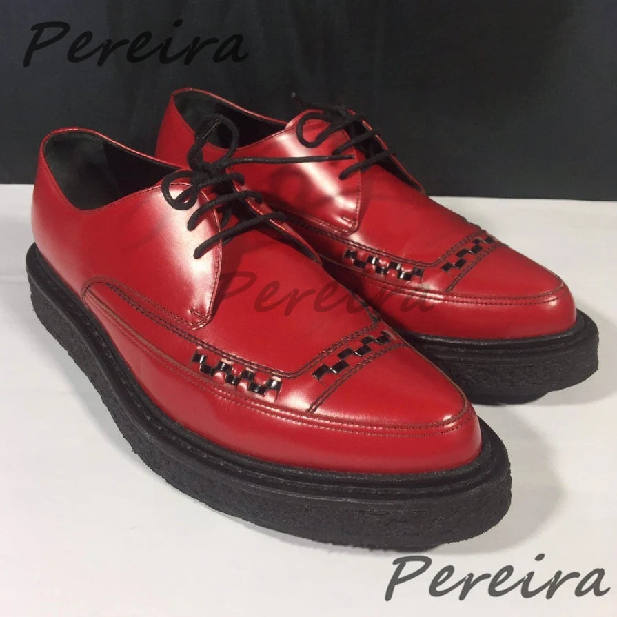 Men's Leopard Print Cowhide Derby Shoes Pointed Toe Genuine Leather Thick Soled Oxfords Spring Summer New Business Dress Shoes